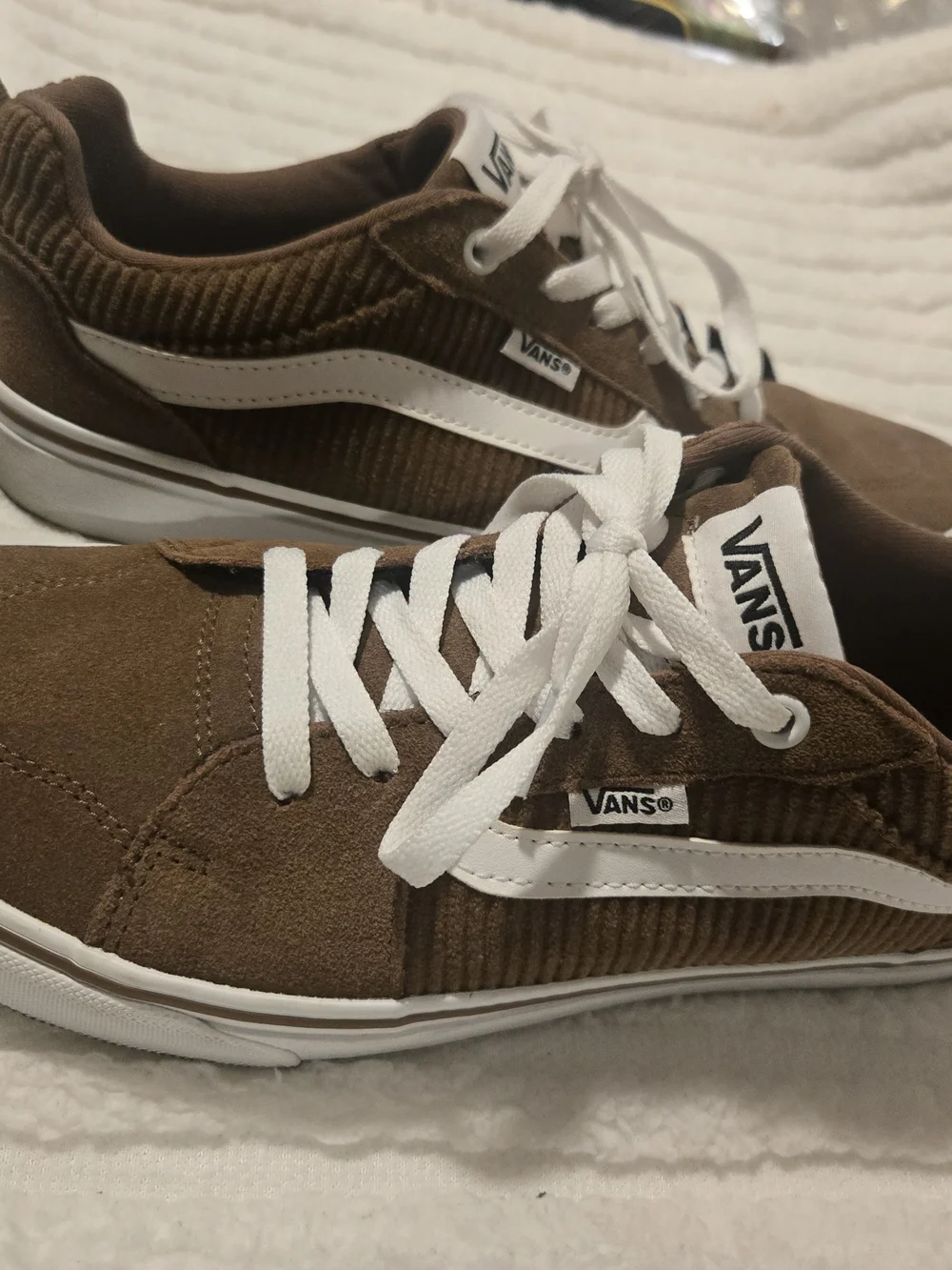 Vans Men's Brown Suede Low-Top Sneakers - White Accents